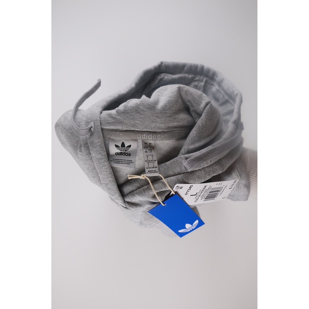 Adidas Originals Essential Oversized Hoodie Large Grey IY7345 Athleisure $70 - Picture 5 of 6